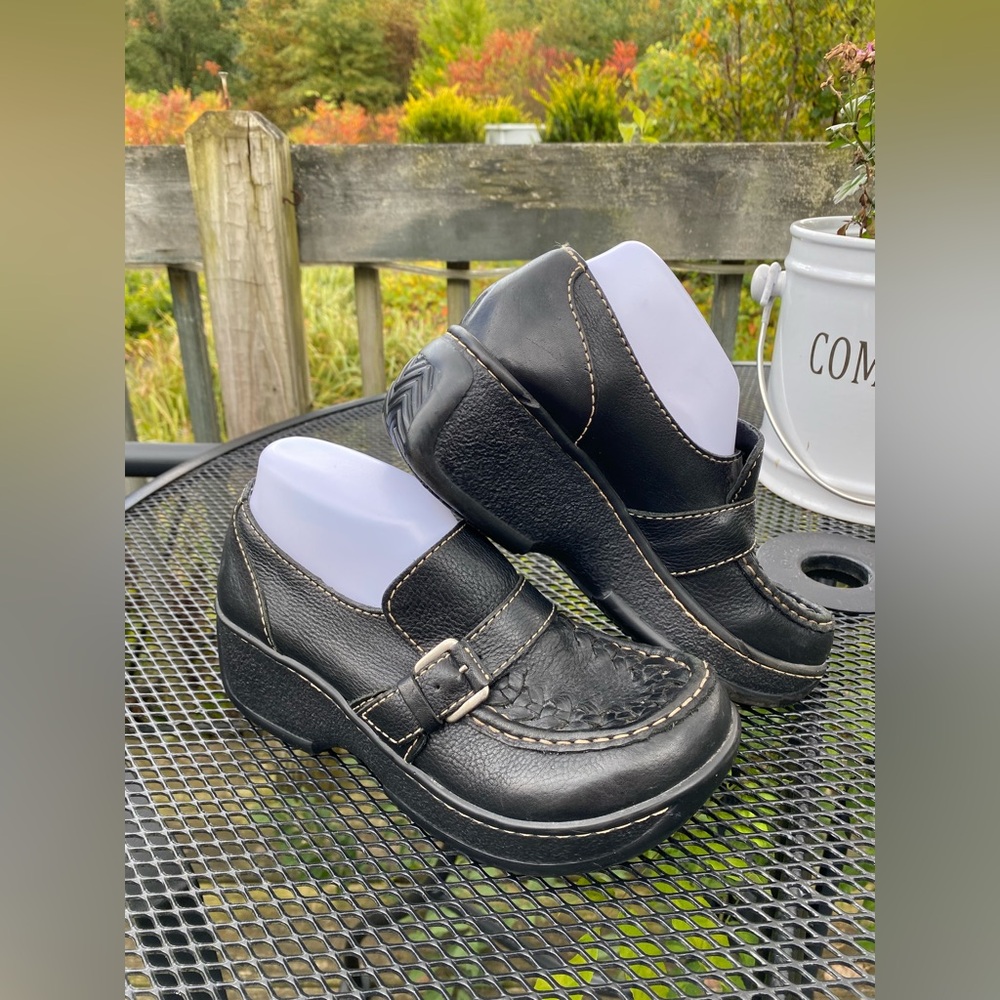 MIA Black Leather Platform Shoes